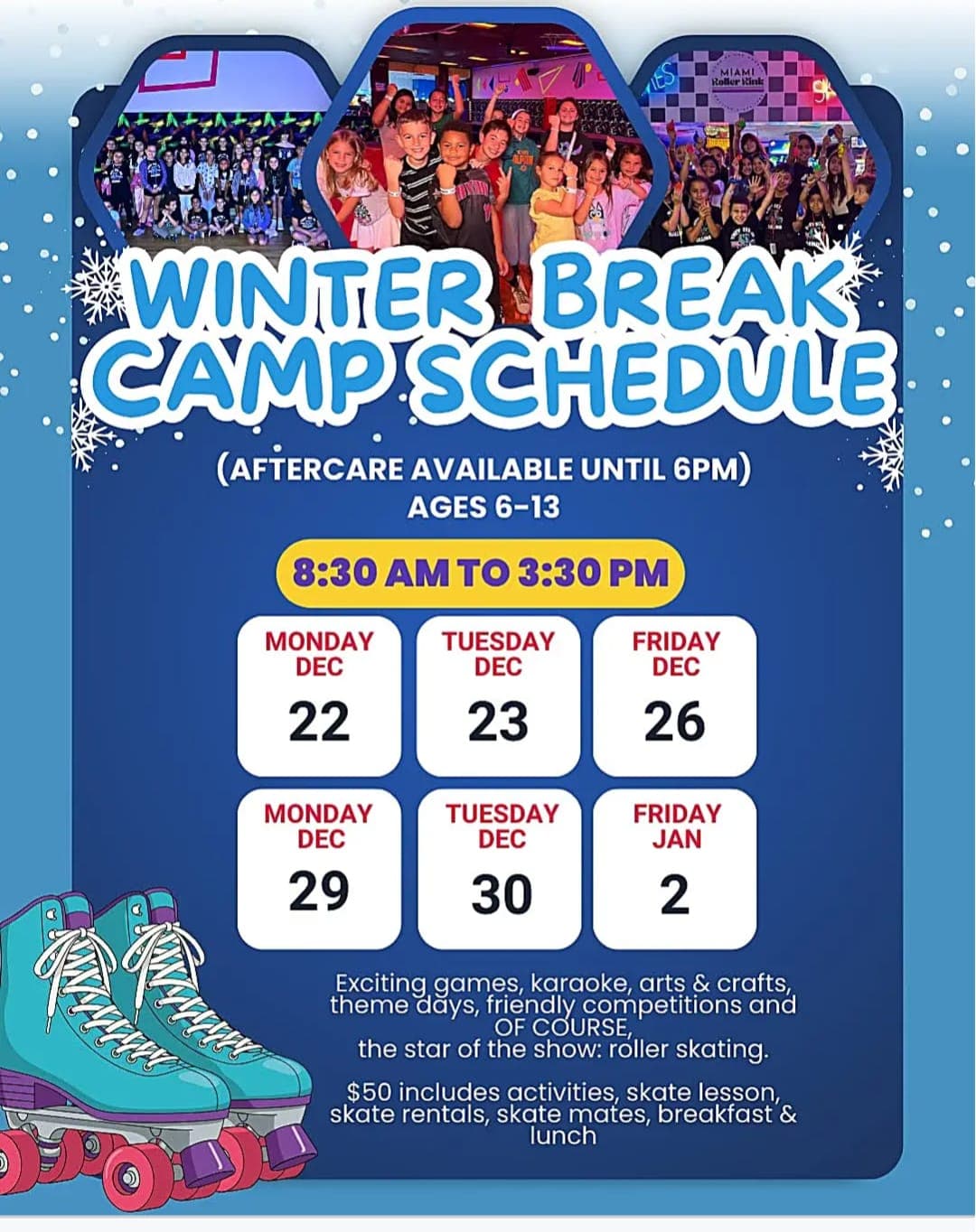 Winter Break Camp Schedule