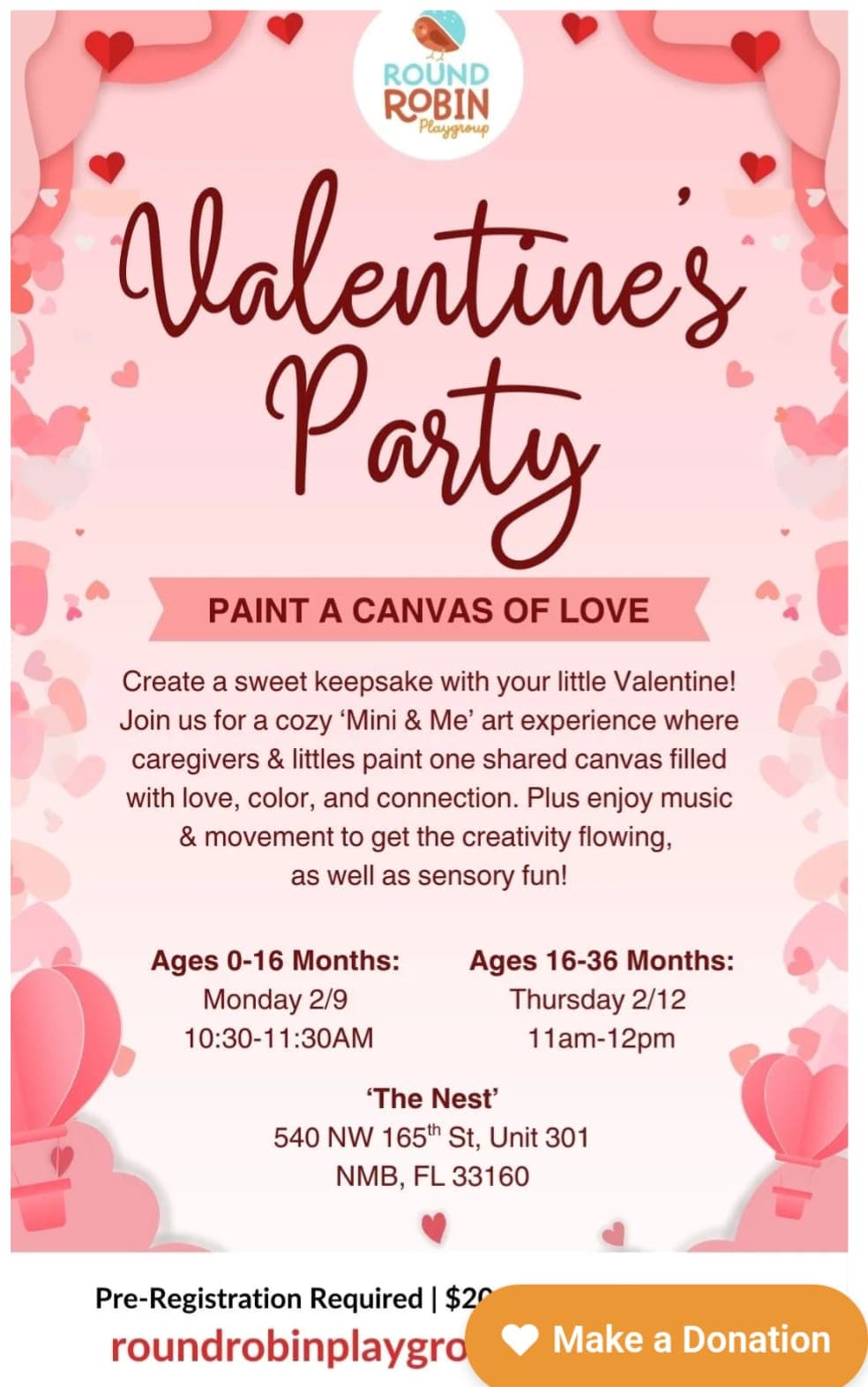 Valentine's Party - Paint a Canvas of Love