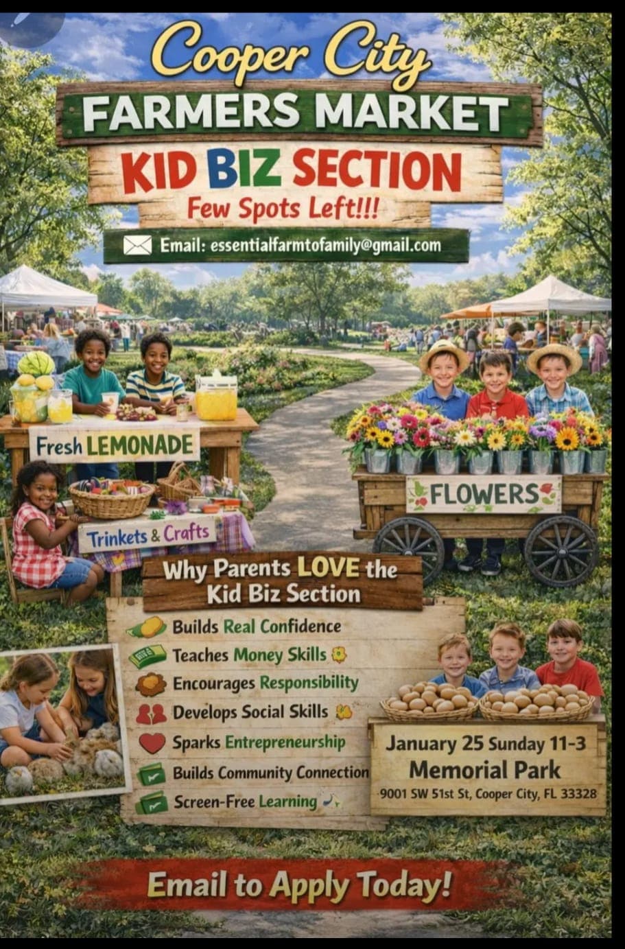 Kid Biz Section at Cooper City Farmers Market