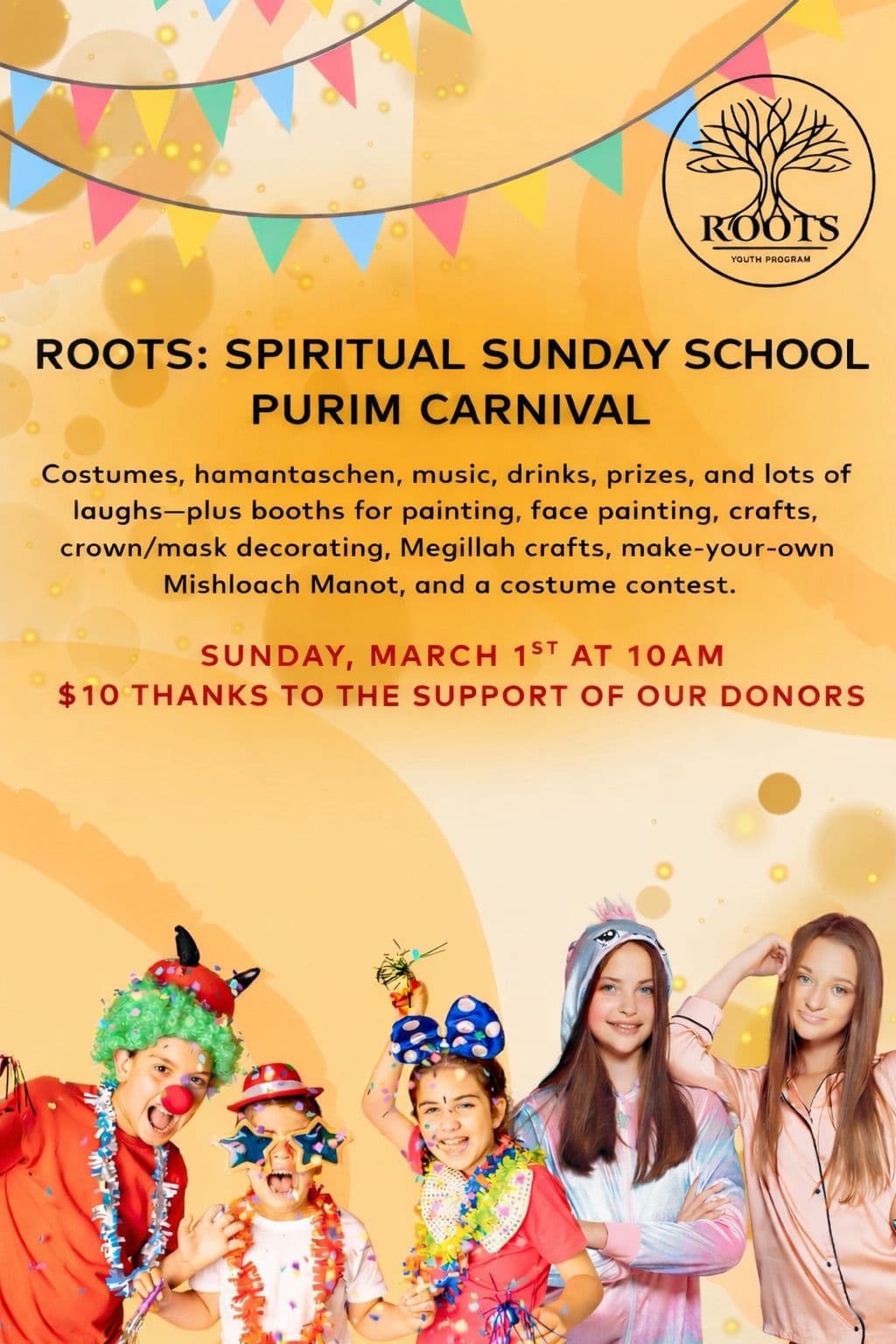 Roots: Spiritual Sunday School Purim Carnival