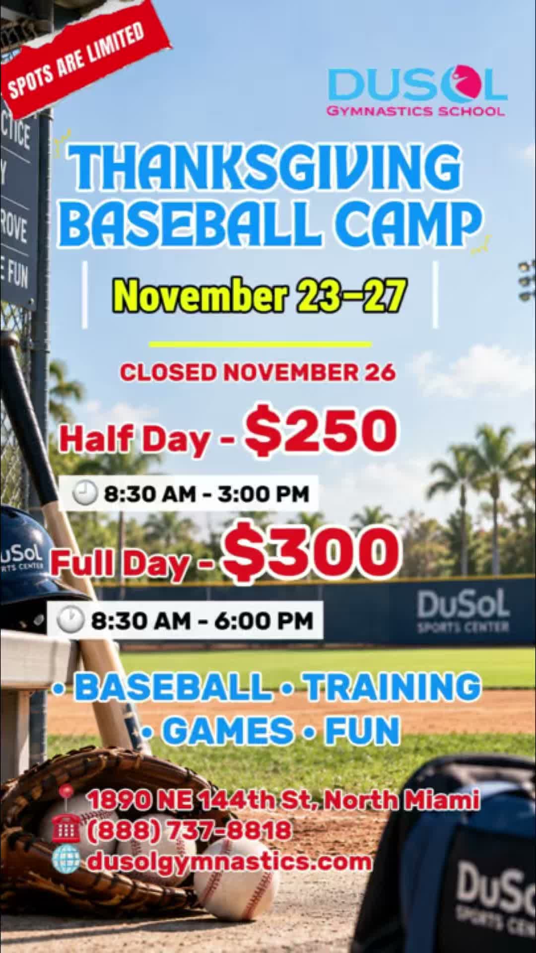 Thanksgiving Baseball Camp