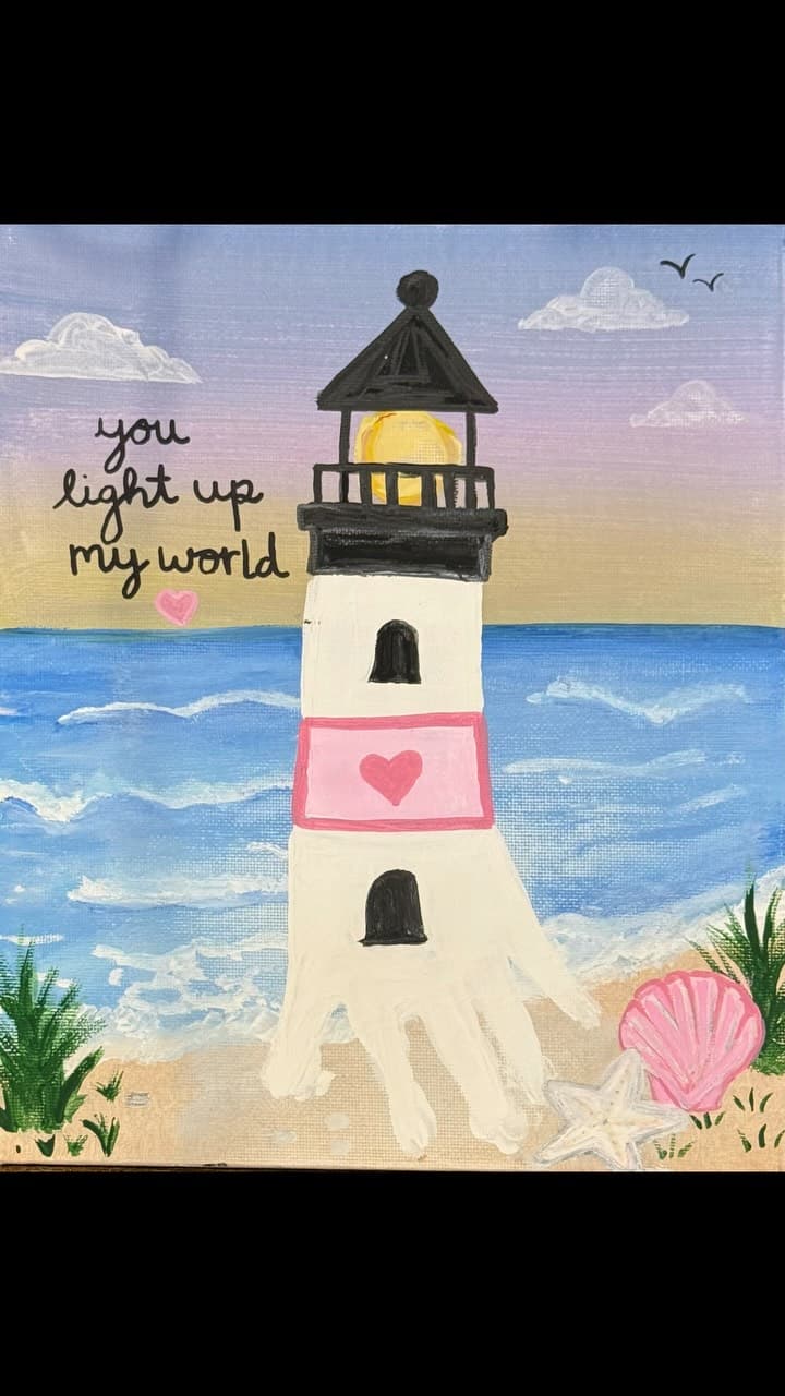Lighthouse Handprint Canvas Craft