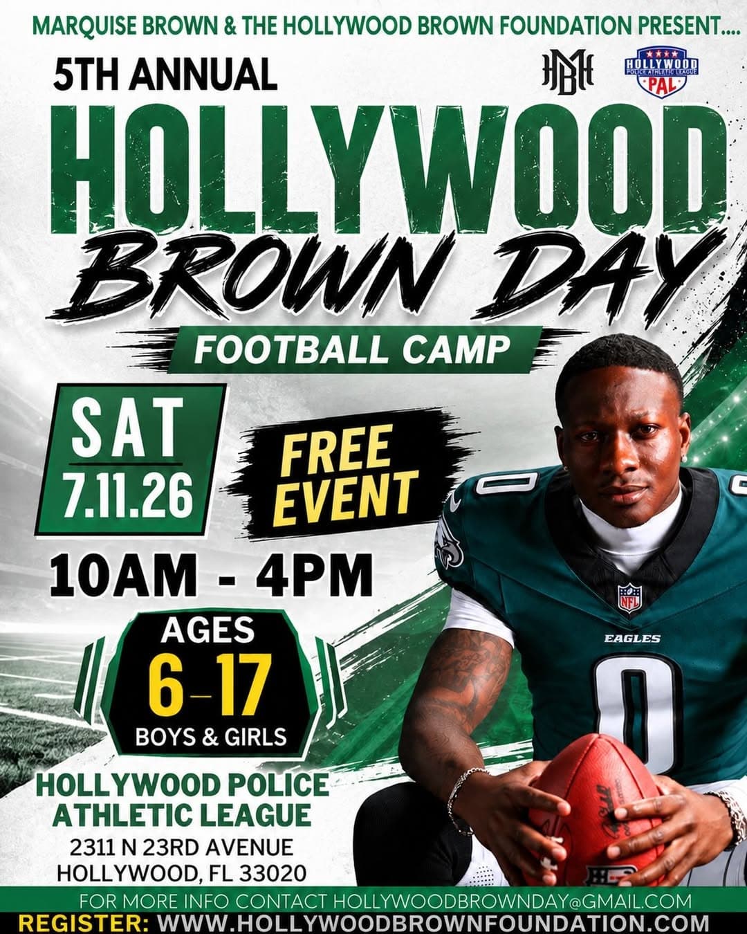 Hollywood Brown Day Football Camp
