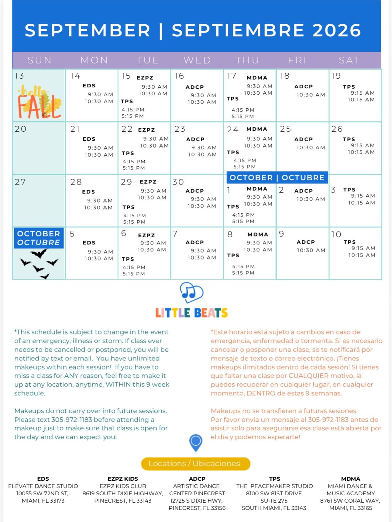 Fall Session Classes