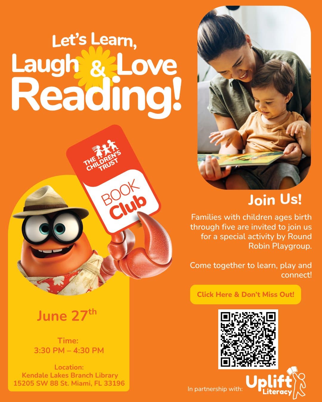 Free Book Club Fun for Little Ones at Kendale Lakes Library