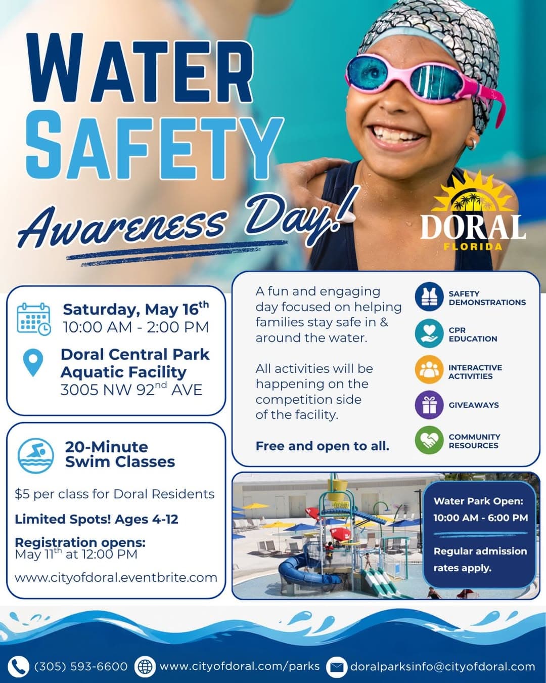 Free Water Safety Fun Day at Doral Aquatic Facility
