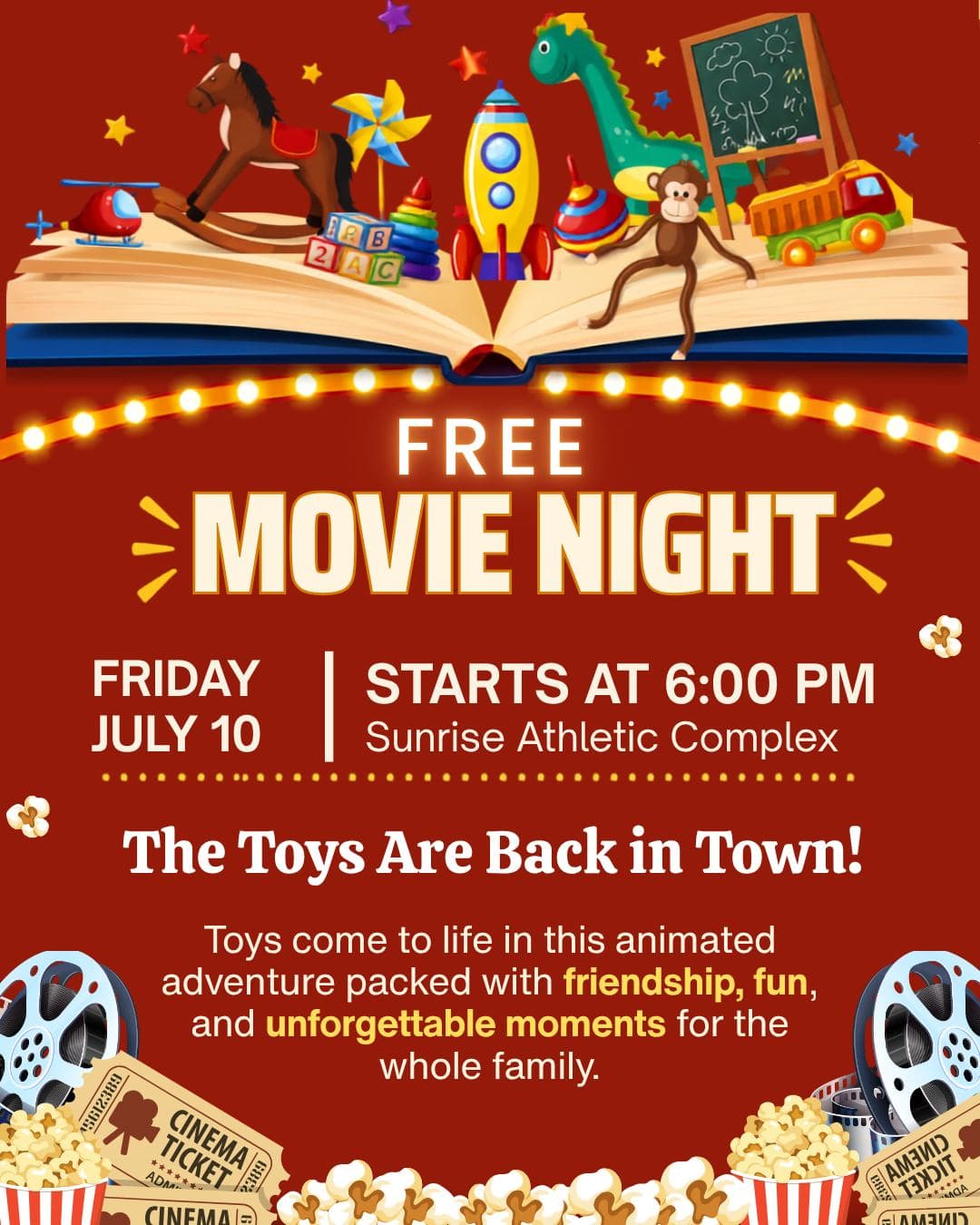 Free Movie Night: The Toys Are Back in Town!