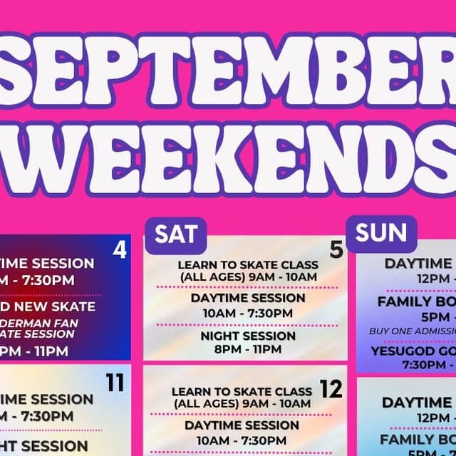 September Weekends at Miami Roller Rink