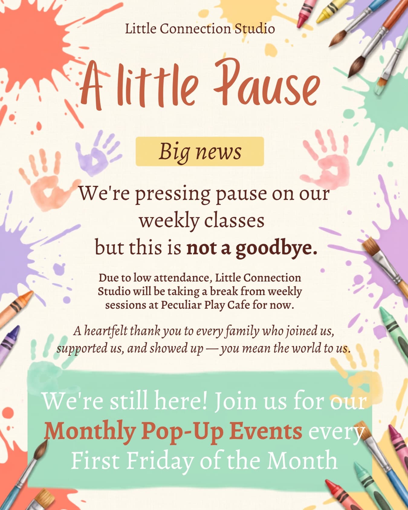 Monthly Pop-Up Art Events