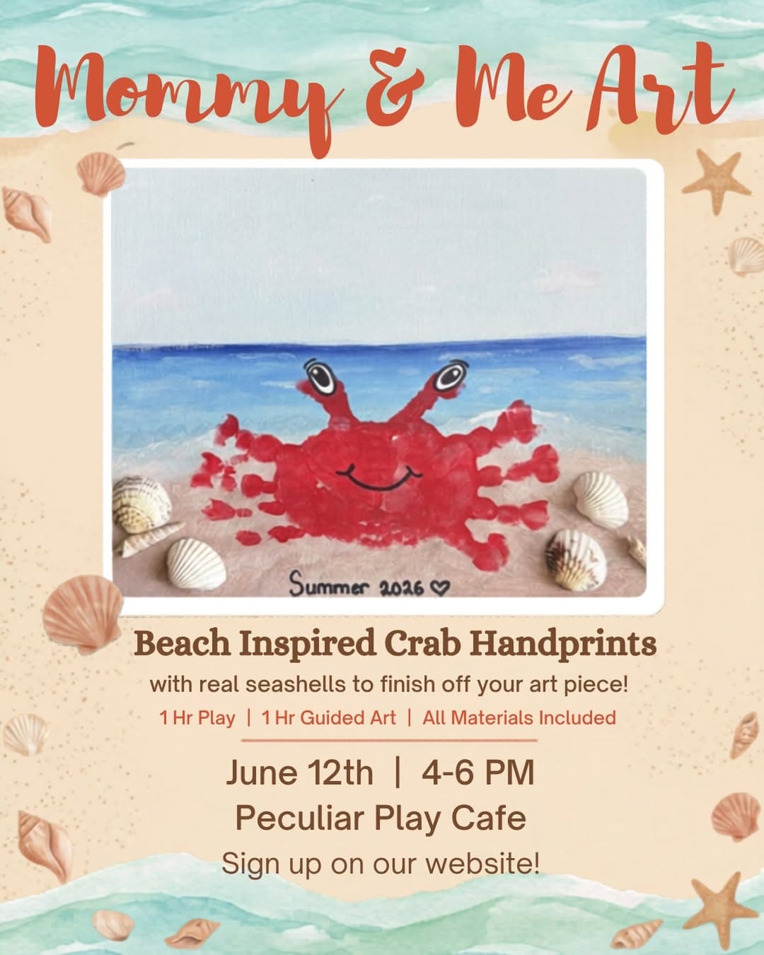 Beach Inspired Crab Handprints
