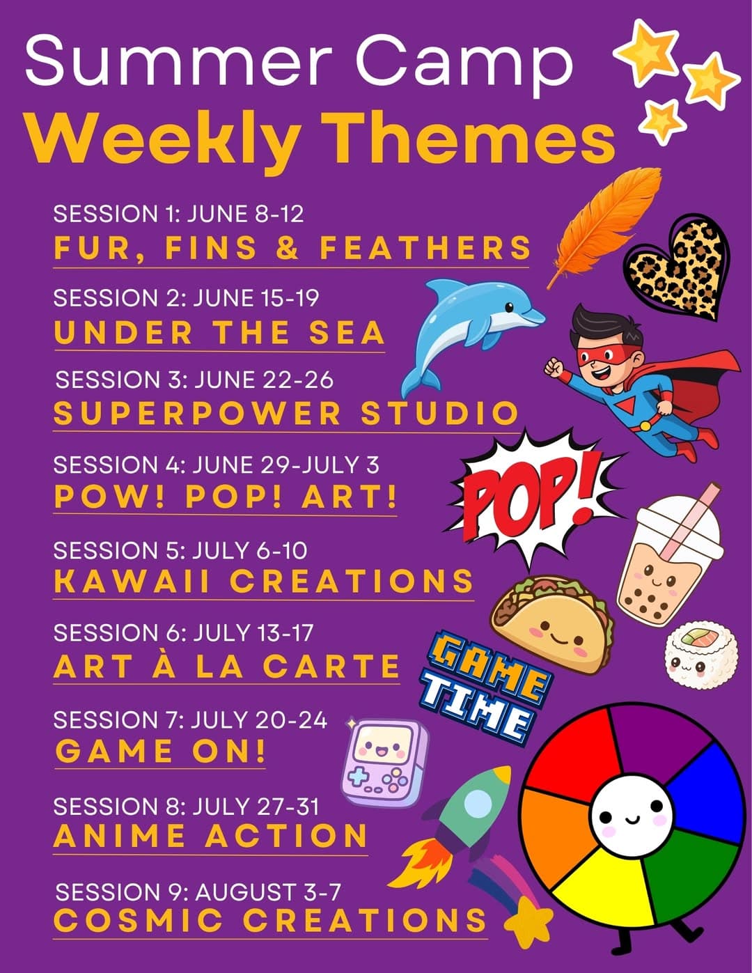 Summer Camp Weekly Themes