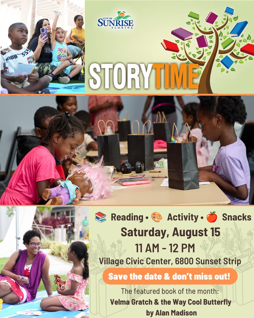 Storytime for Velma Gratch & the Way Cool Butterfly