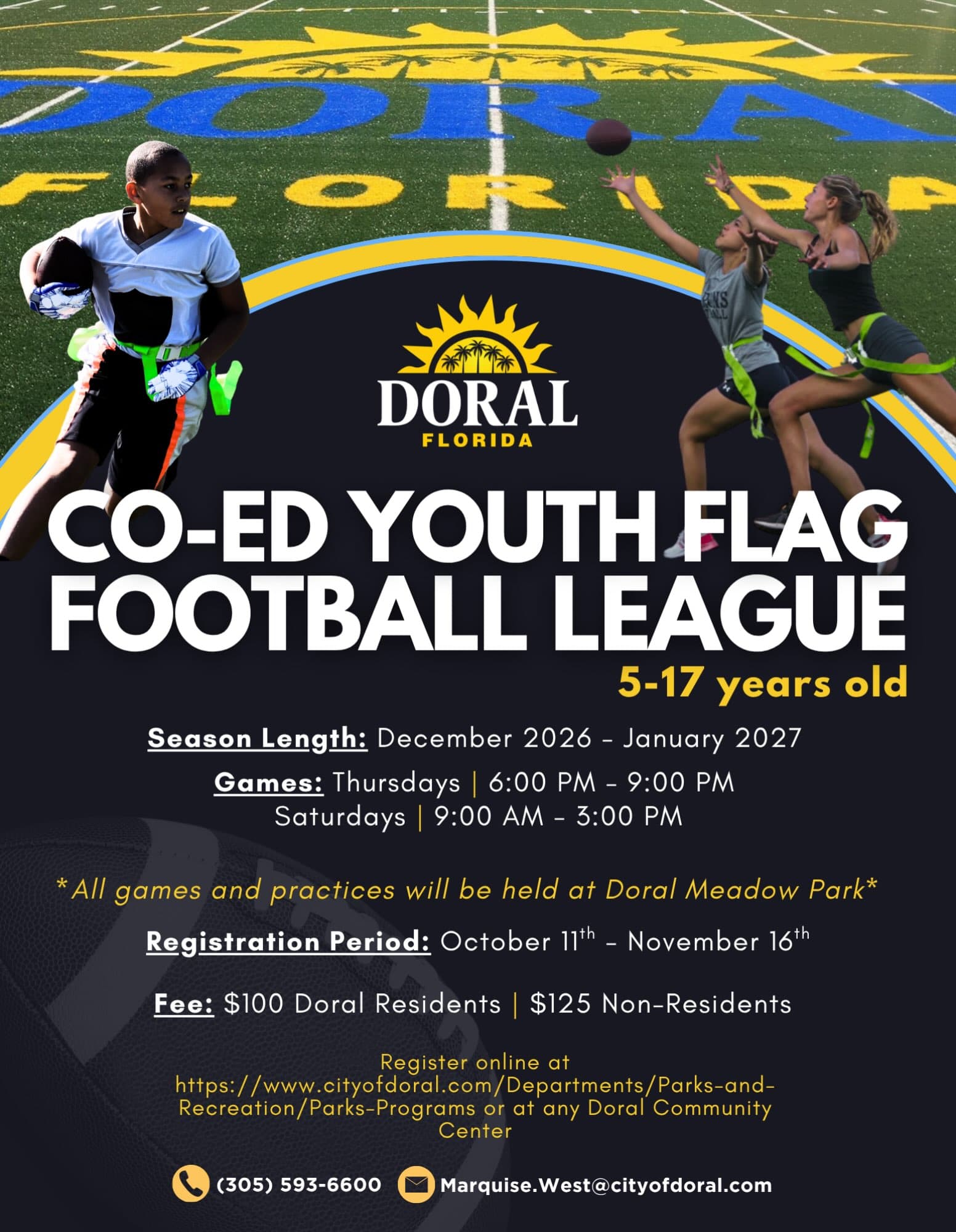 Co-Ed Youth Flag Football League