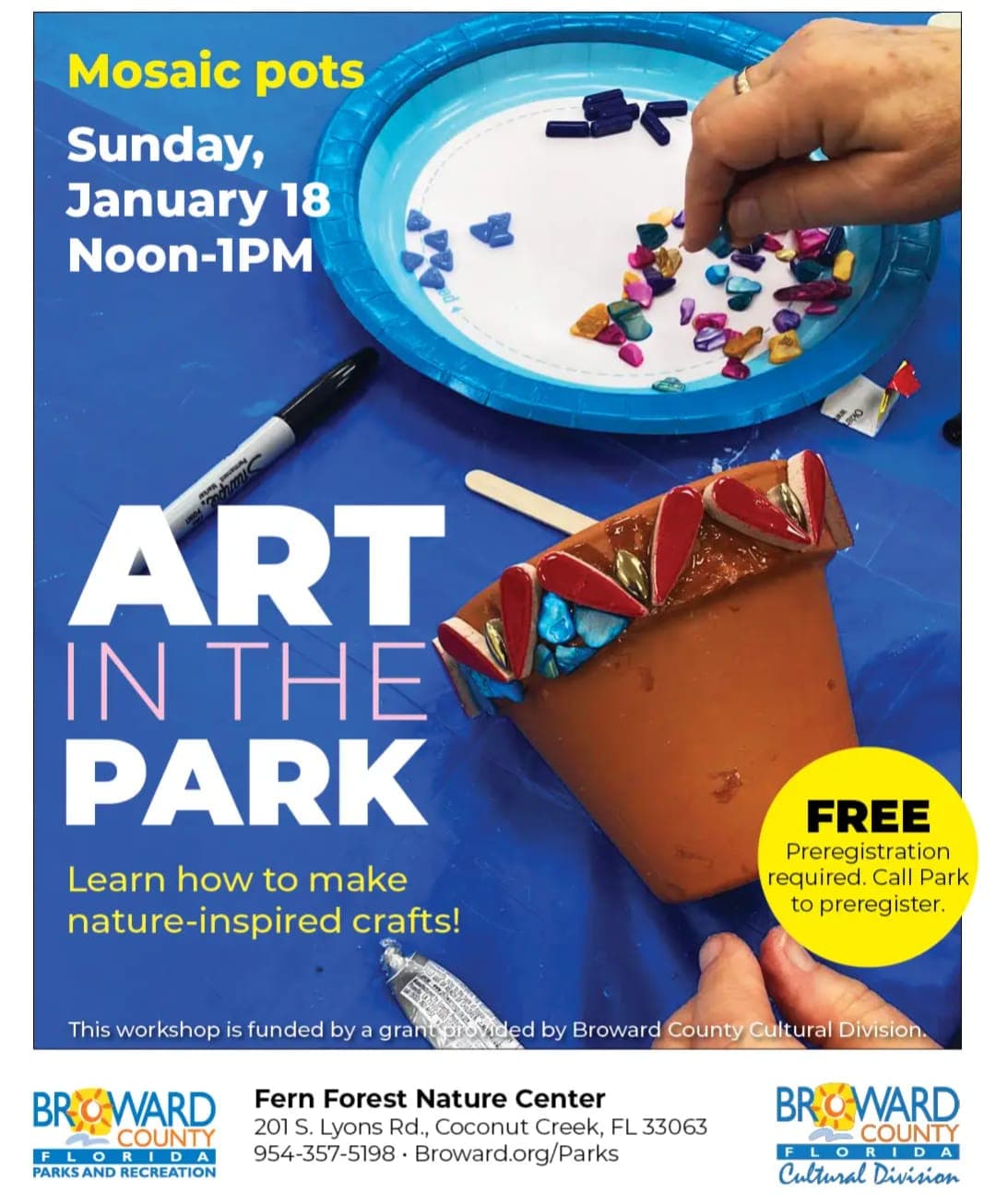 Mosaic pots - Art in the Park