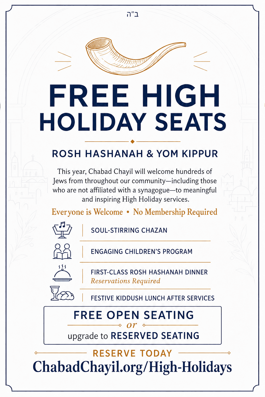 High Holiday Services at Chabad Chayil
