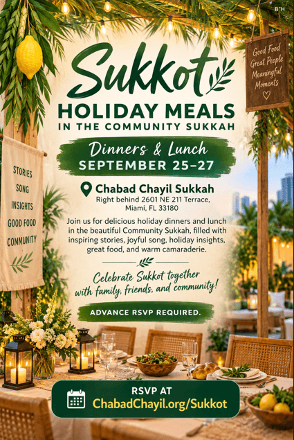 Sukkot Holiday Dinners & Lunch