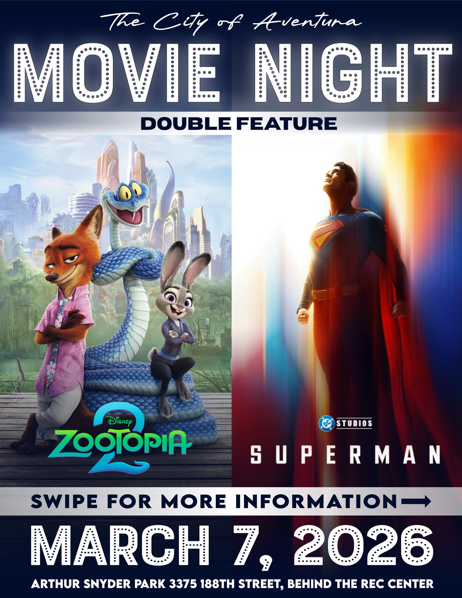 Double Feature Movie Night: Zootopia 2 & Superman